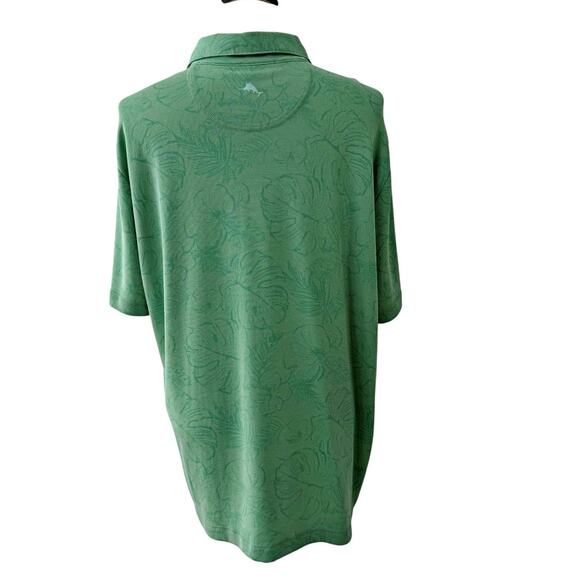 Tommy Bahama Lot (2) S/S Summer Polos Green Print & Tan Shirts XL X-Large - Picture 3 of 13